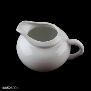 New product white ceramic creamer pitcher porcelain milk jar