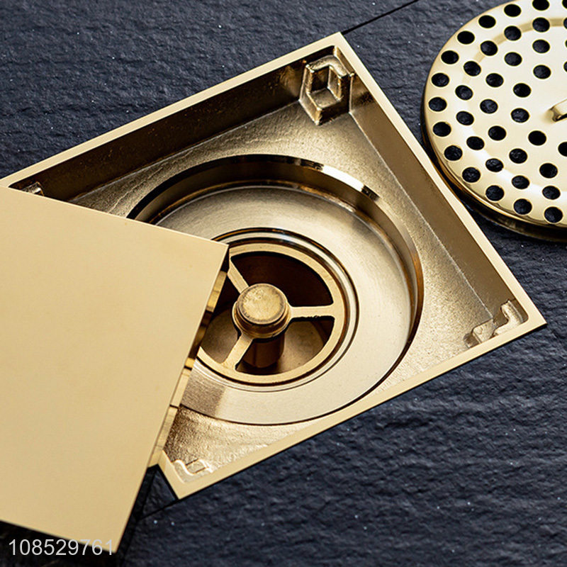 Best quality square anti odor Brass floor drain bathroom accessories