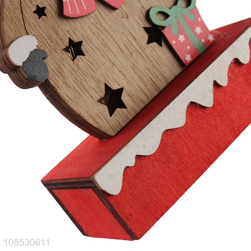 Latest design tabletop wooden crafts ornaments for christmas