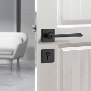 Wholesale interior bedroom room door handle lock solid wood door handle lock