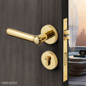 Top quality golden mute door lock bathroom door handle for sale