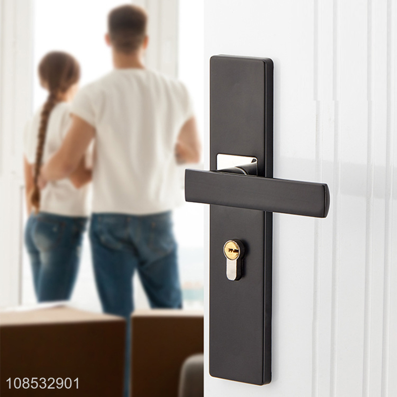 Factory direct sale black simple interior bedroom door lock