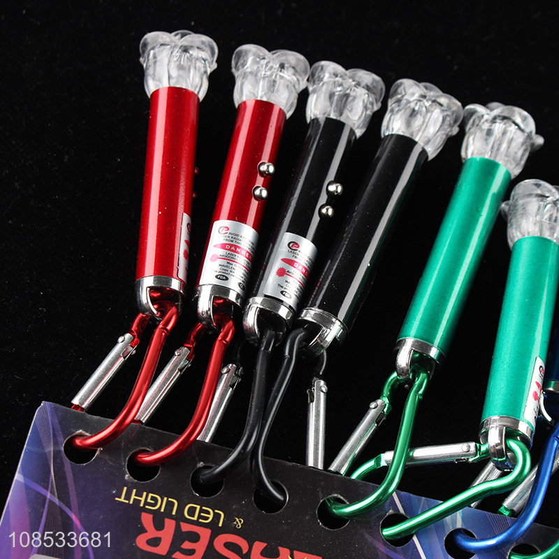 Yiwu market multi-function min red laser pointer keychain with carabiner