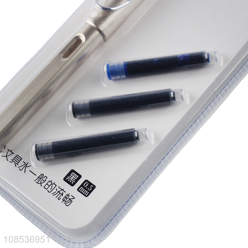 Wholesale aluminum rod fountain pen with replaceable ink cartridges