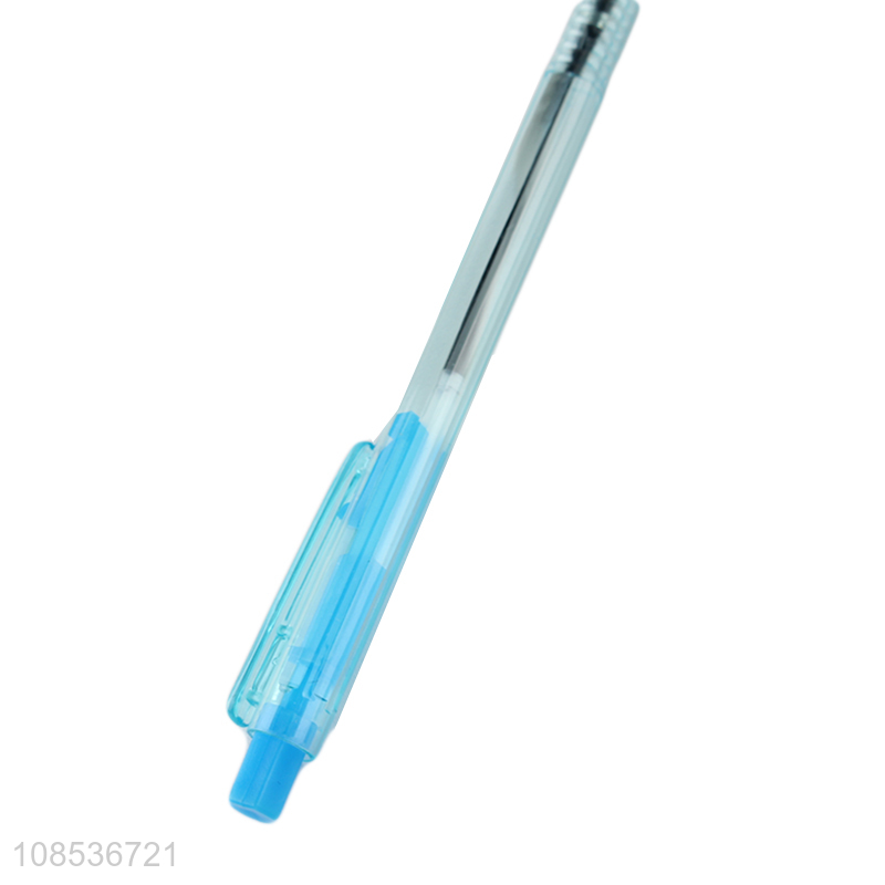 Wholesale 8 pieces transparent plastic ballpoint pen for students