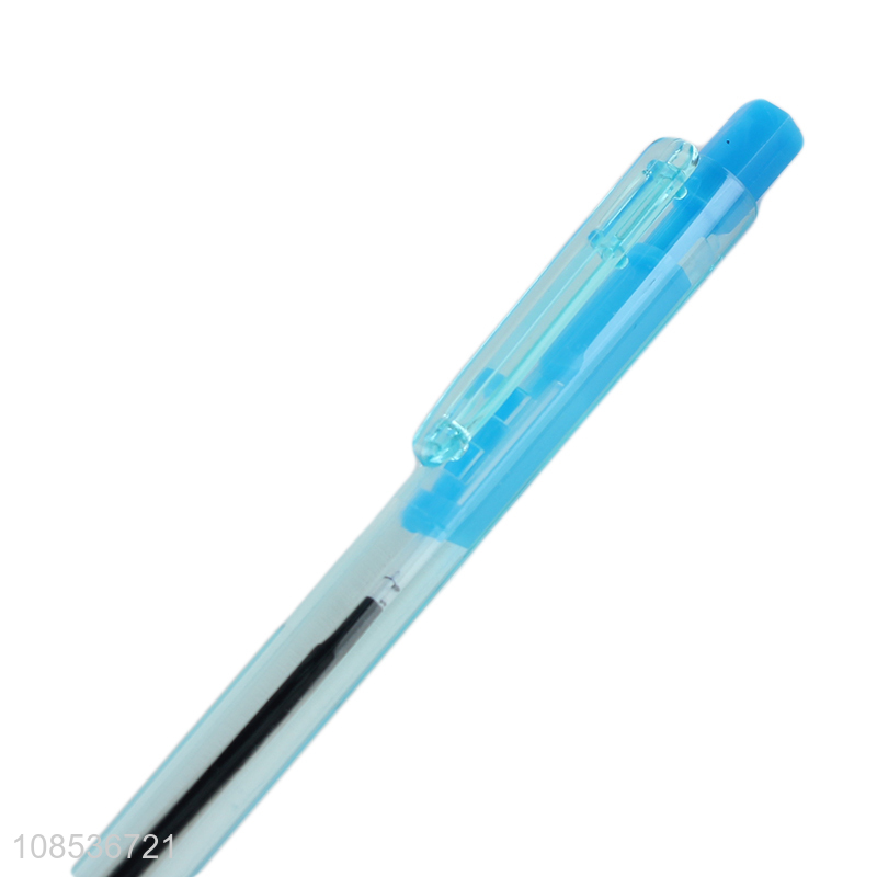 Wholesale 8 pieces transparent plastic ballpoint pen for students