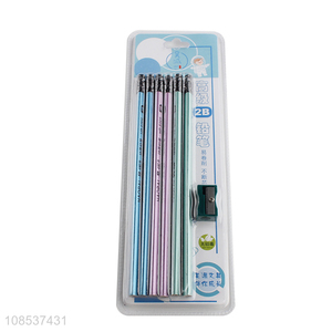 Top quality 6pieces students stationery 2b pencils set