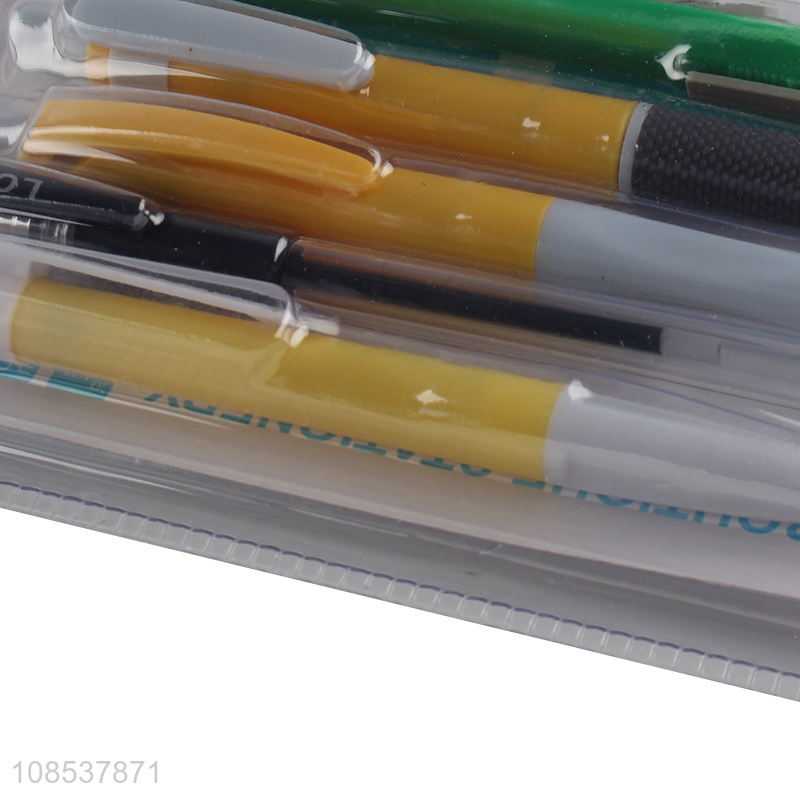 Most popular school office stationery set ballpoint pen and art knife