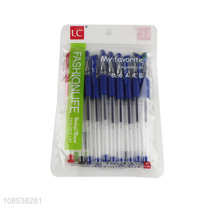 Hot selling blue ink gel ink pen set school office stationery