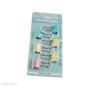 Wholesale 6 pieces iron binder clips multipurpose metal clips