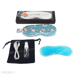 Factory price hot cold therapy gel sleeping eye mask with silk cover