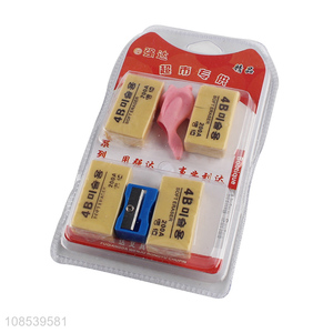 Cheap price 4pieces office binding supplies eraser set
