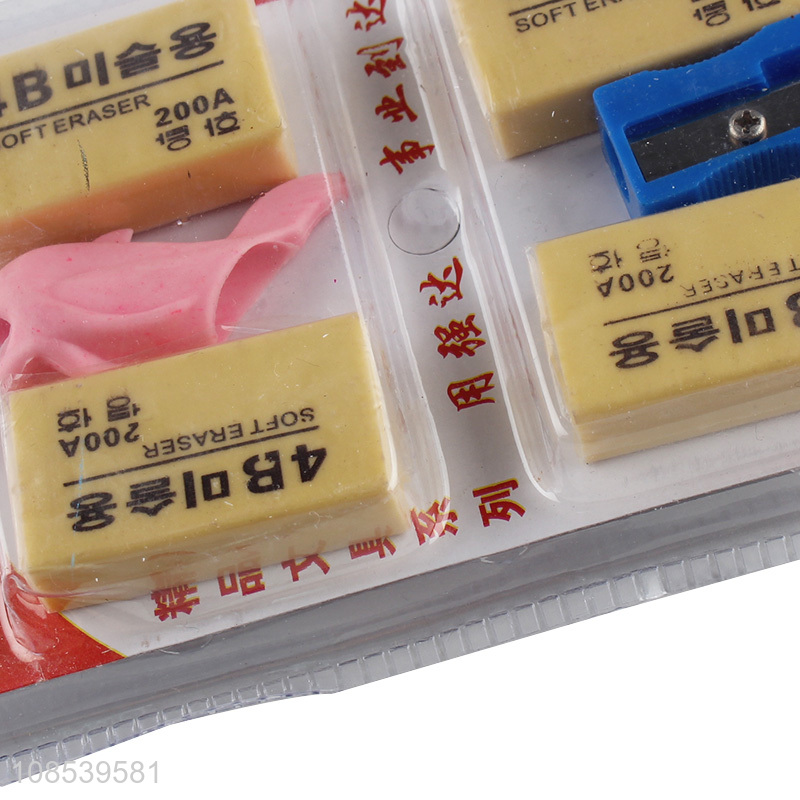 Cheap price 4pieces office binding supplies eraser set
