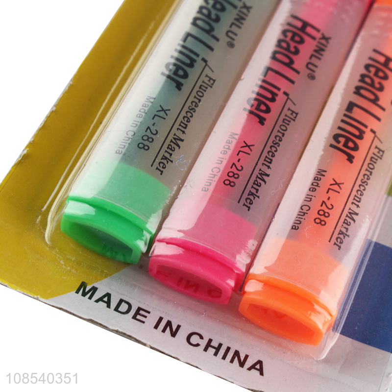 Factory price 3pieces binding supplies highlighter pen set