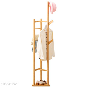 Wholesale entryway bedroom bamboo clothes rack pants rack hat rack