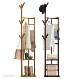 China imports multi-function bamboo garment rack hat tree storage shelf