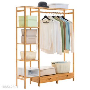 Factory supply bedroom furniture multi-function bamboo clothing rack