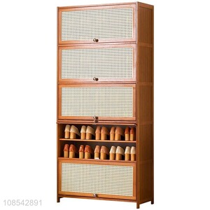 Good quality household bamboo shoes storage cabinet display racks