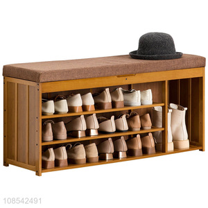 Good quality bamboo shoe storage cabinet shoe rack shoe stool