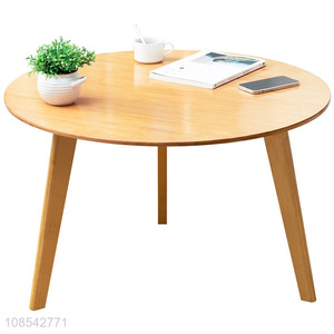 Best selling round tea table bamboo end table bed sofa side table