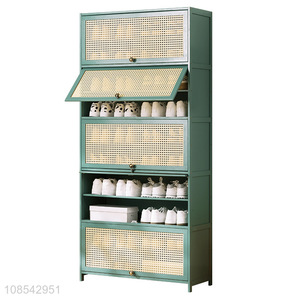 Wholesale simple large capacity bamboo shoe cabinet storage organizer