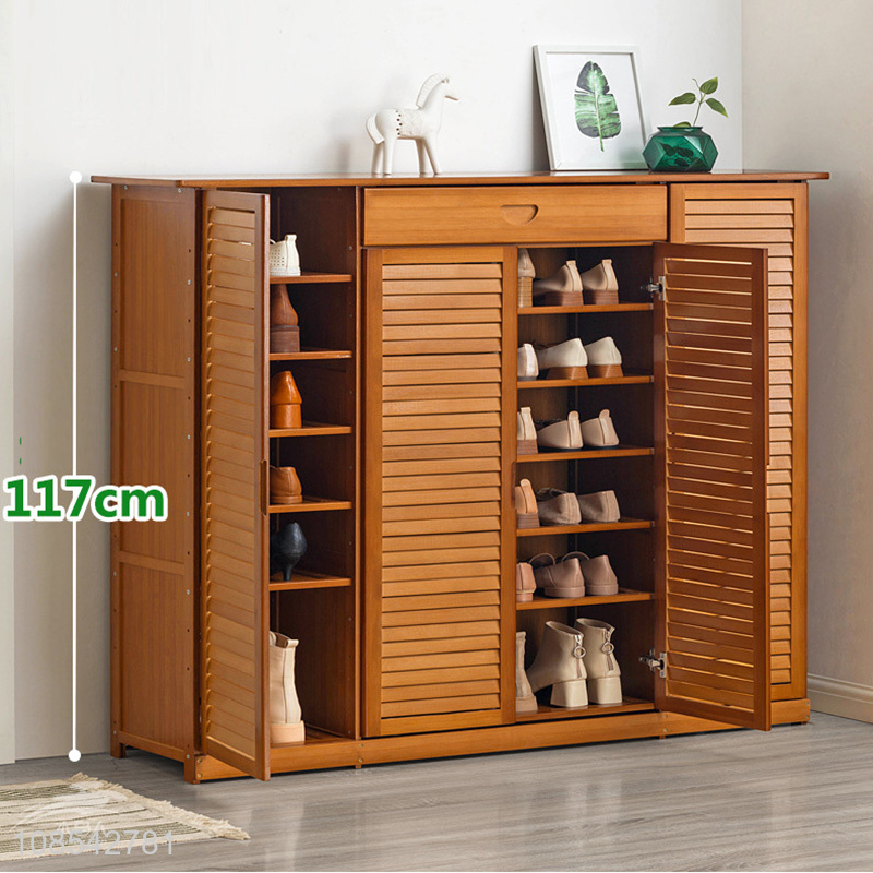 Best quality large capacity wooden bamoo shoe rack shoe cabinet