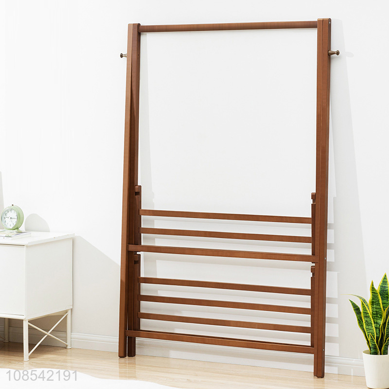 New product multi-function bamboo coat rack shoe shelves for entryway