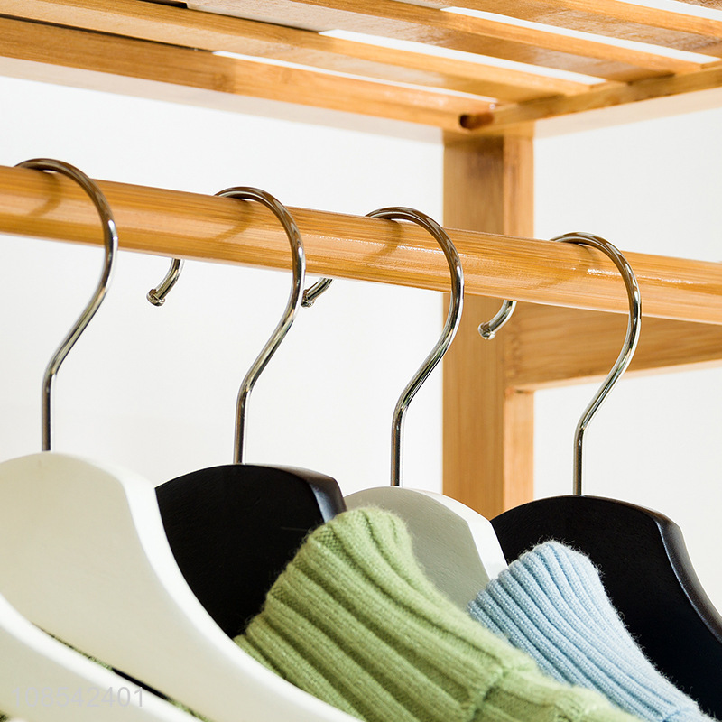 Factory supply multi-function bamboo garment coat rack hat hanger rack