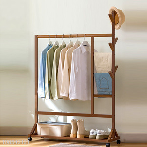 Wholesale entryway bedroom bamboo clothes racks for hanging clothes