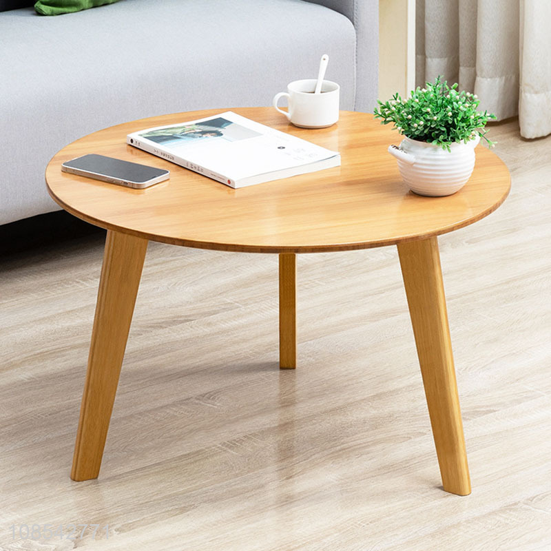Best selling round tea table bamboo end table bed sofa side table