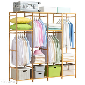 New product multi-function bamboo coat rack beddings storage organizer