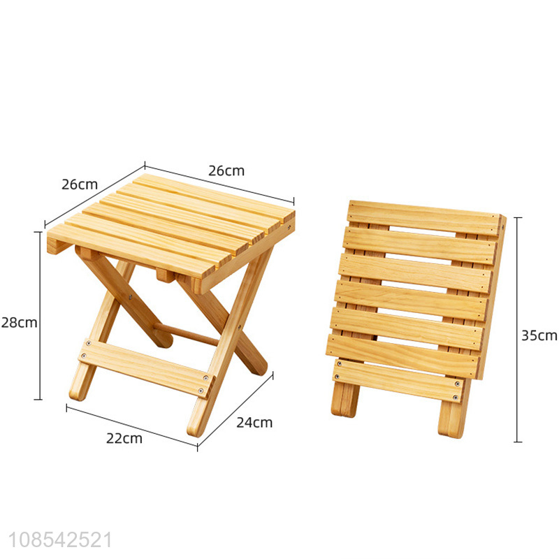 Hot selling portable foldable space saving thick solid wood stool