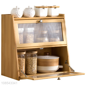 Hot sale multipurpose bamboo storage cabinet for kitchen countertop