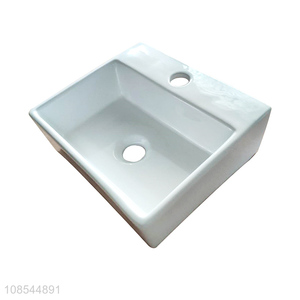Good quality modern simple bathroom counter top ceramic vessel sink