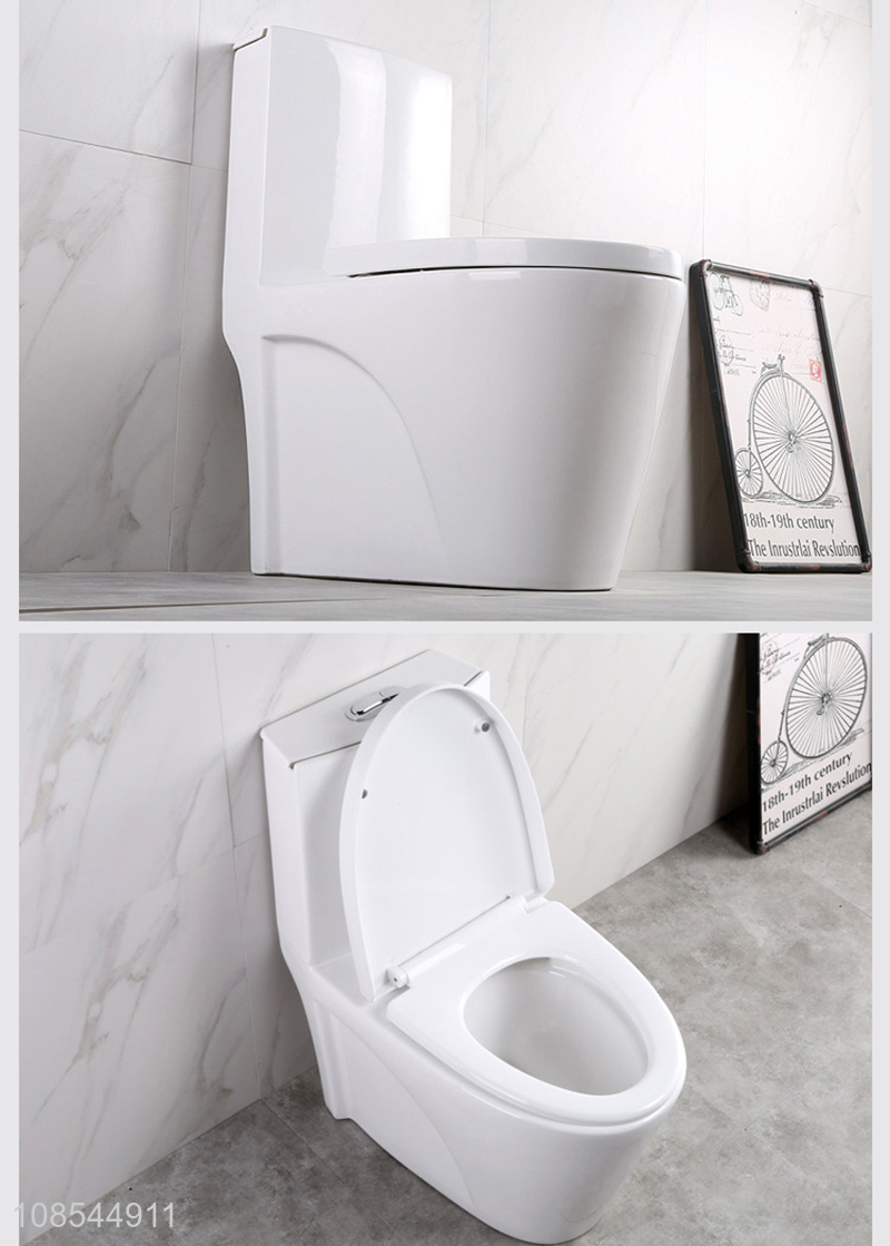 Wholesale home hotel one-piece silent swirl flushing ceramic toilet
