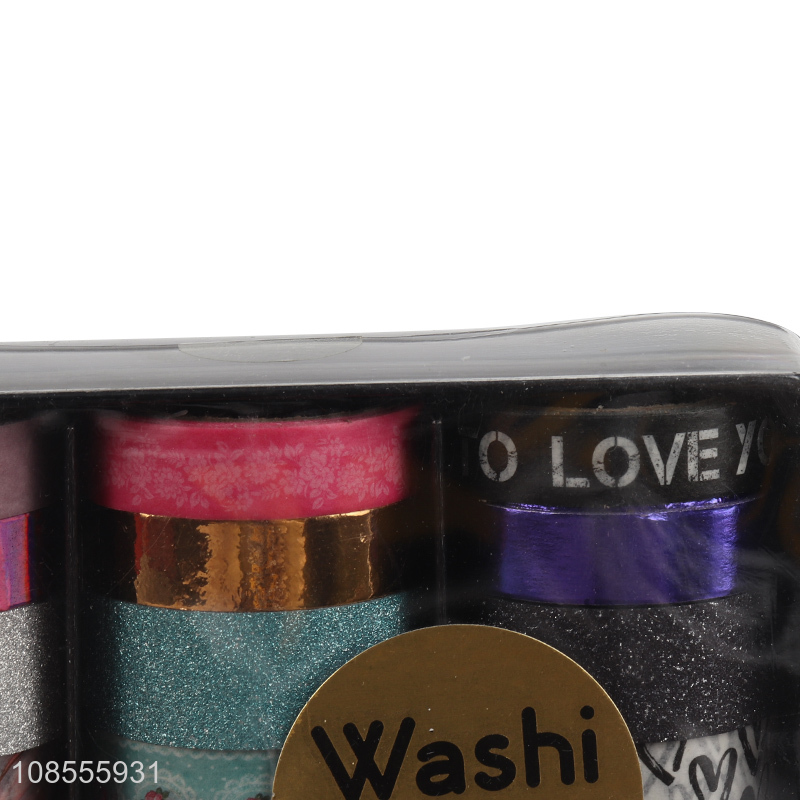 Wholesale 24pcs hot stamping glitter washi tape for DIY crafts