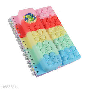 Wholesale stress relief stationery pop it silicone notebook for student