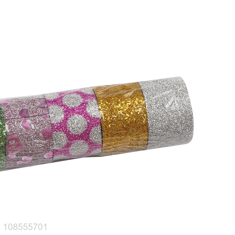 Wholesale 12pcs decorative glitter washi tape set for DIY scrapbooking