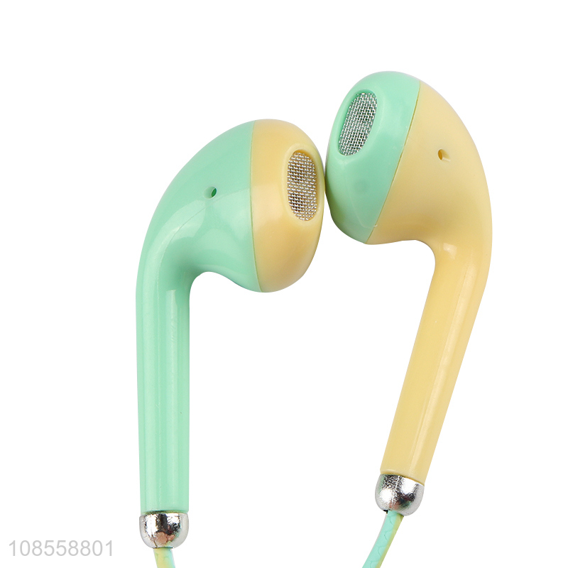 Online wholesale bicolor music in-ear earphones for mobile phones