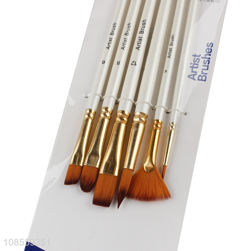 Factory wholesale 6pcs/set painting brush set oil paint brush set