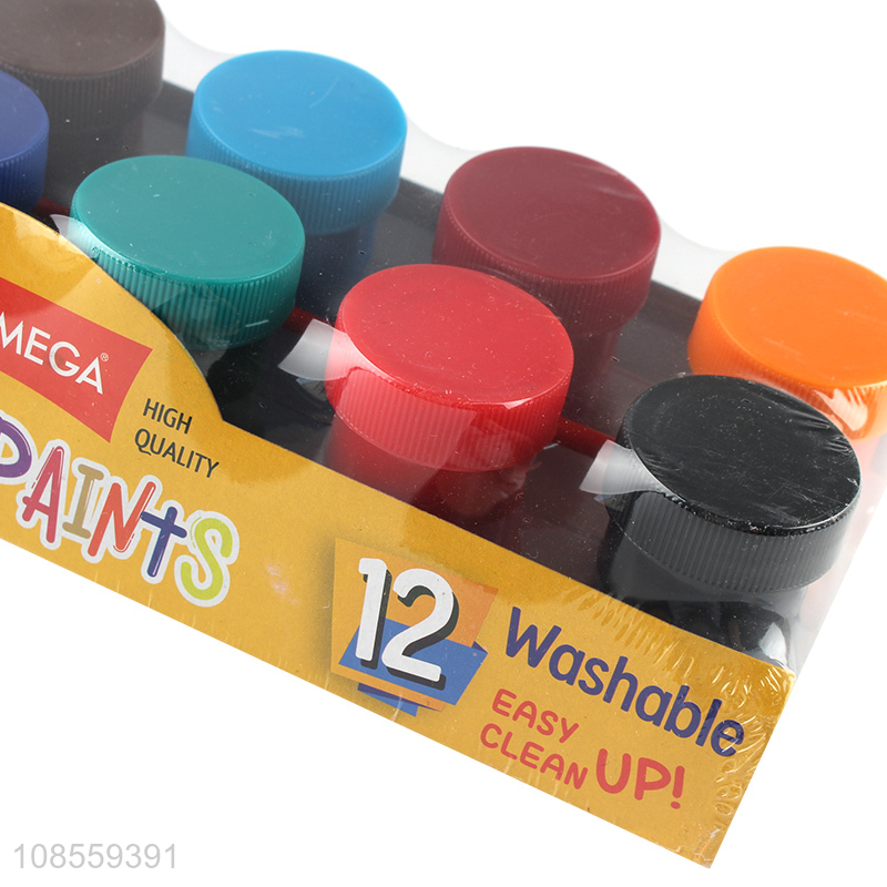 Online wholesale 12 colors acrylic paints set with paintbrush