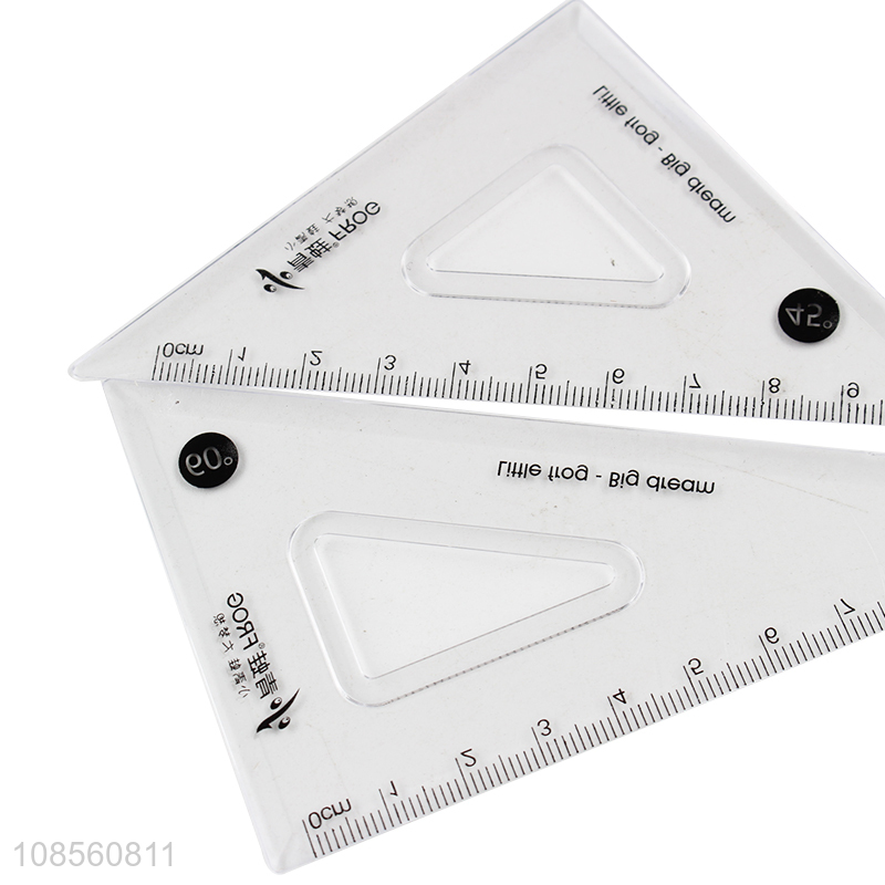 Wholesale 4pcs student geometry math set protractor ruler set