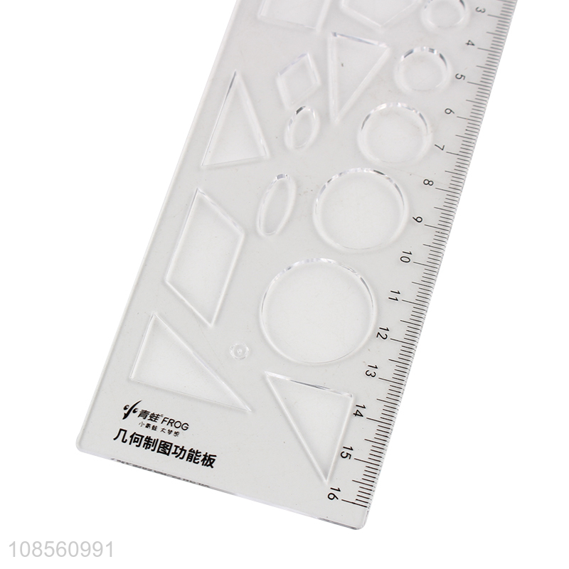 Custom logo 4-piece set plastic ruler set includes protractor