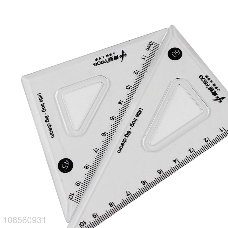 Low price 4-piece set triangle ruler set school stationery