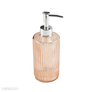 Hot sale transparent press type glass hand sanitizer bottle