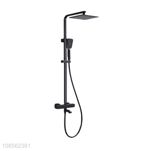 Latest design black square thermostatic shower set for sale