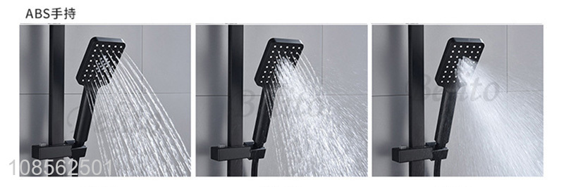 China supplier electroplated black square thermostatic shower set