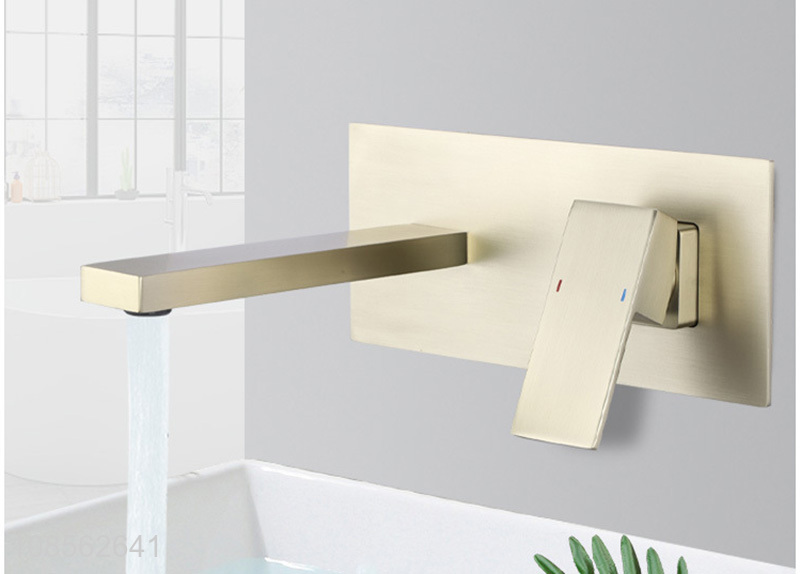 Factory price square bathroom wall-mounted basin faucet