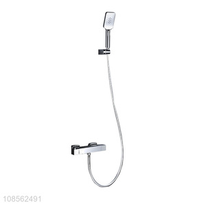 China wholesale square chrome plated thermostatic shower set