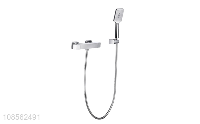 China wholesale square chrome plated thermostatic shower set